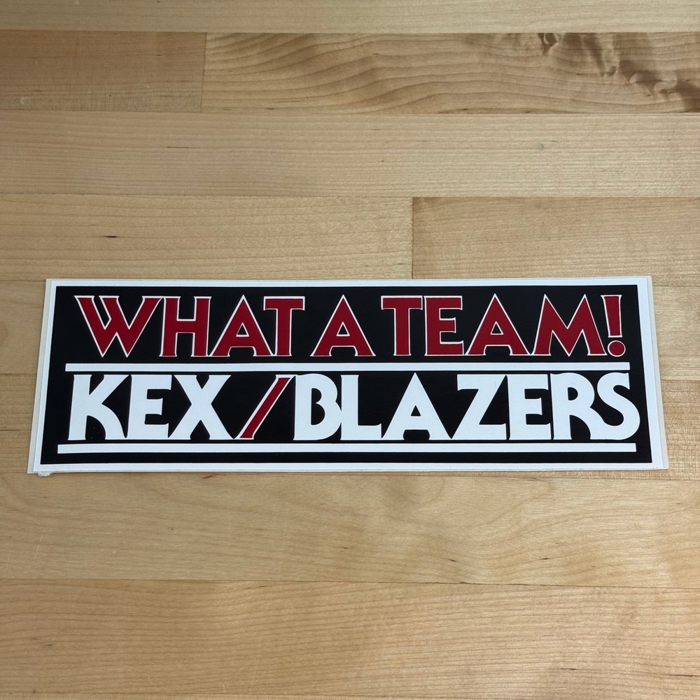 Vintage Portland Trail Blazers KEX 1190 Radio Bumper Sticker Decal What A Team